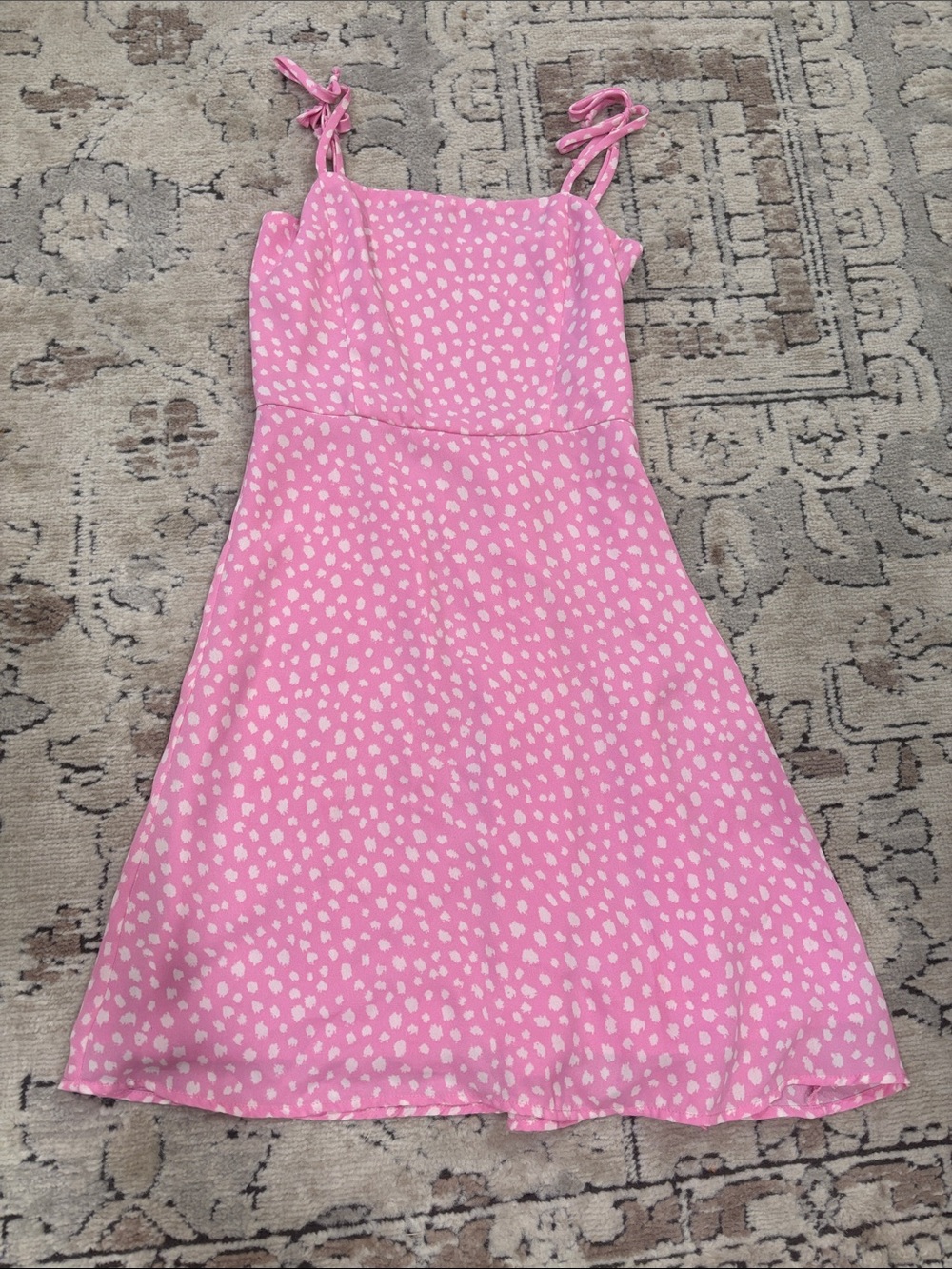 GB Girls' Pink Spotted Tie-Strap Sundress